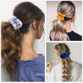 UNIQ bulk buy scrunchies  with hair ribbon elastic headband solid color chiffon  solid velvet Solid sati